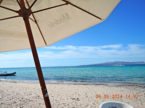 Looking from our table onto Playa Tecolote.
