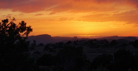 Sunset at Sand Flats campsite.